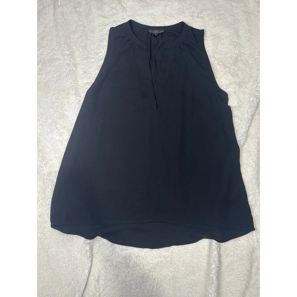 J. Crew 365 Black Sleeveless V Neck Basic‎ Casual Tank Top Women's Size S